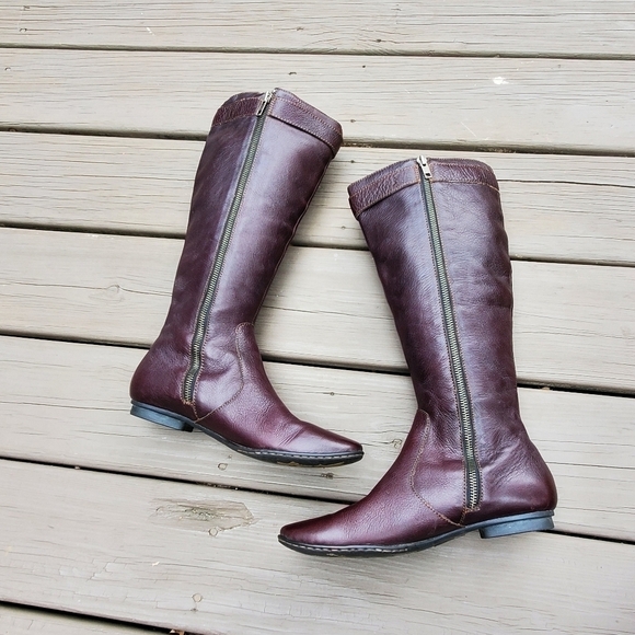 Born Dark Chocolate Brown Leather Boho Western Equestrian Riding Tall Boots 7.5 - Picture 3 of 9